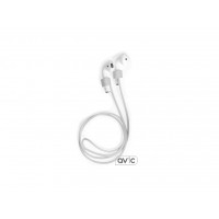 Чехол для Airpods Silicon case с карабином и ремешком Gray