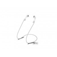 Чехол для Airpods Silicon case с карабином и ремешком Transparent