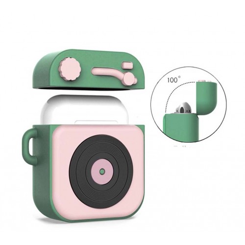 Чехол для Airpods Silicon case Gramophone Dark Green