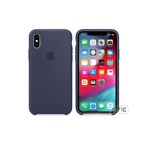 Чехол для Apple iPhone XS Silicone Case Midnight Blue (MRW92)