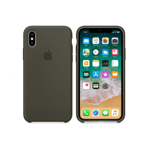 Чехол для Apple iPhone X Silicone Case Dark Olive Copy