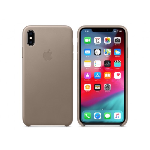 Чехол для Apple iPhone XS Max Leather Case Taupe Copy