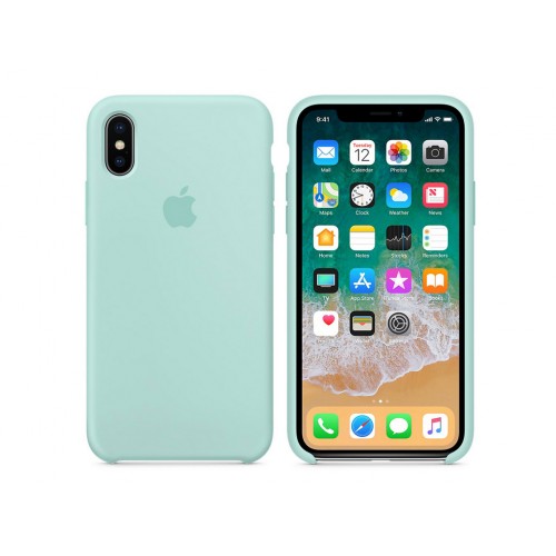 Чехол для Apple iPhone X Silicone Case Marine Green Copy