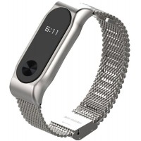 Ремешок Metallic Strap Fleet Chain For Mi Band 2 Silver