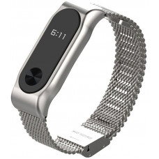 Ремешок Metallic Strap Fleet Chain For Mi Band 2 Silver