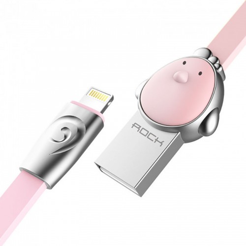 Кабель Rock Chinese Zodiac lightning cable 1M Cook-pink