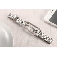 Ремешок Metal Strap With Frame For Xiaomi Mi Band 2 Silver
