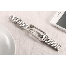 Ремешок Metal Strap With Frame For Xiaomi Mi Band 2 Silver