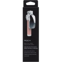 Монопод Rock Mini selfie stick with lightning wire control & mirror Pink