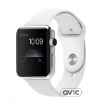 Apple Watch 42mm Stainless Steel Case with White Sport Band (MJ3V2)