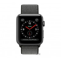 Apple Watch Series 3 (GPS + Cellular) 38mm Space Gray Aluminum w. Dark Olive Sport L. (MQJT2)