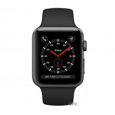 Apple Watch Series 3 (GPS) 42mm Space Gray Aluminum w. Black Sport B. - Space Gray (MQL12)