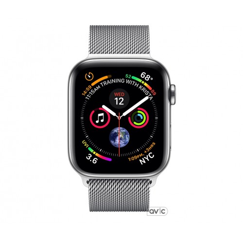 Apple Watch Series 4 (GPS + Cellular) 40mm Stainless Steel Case with Milanese Loop (MTUM2)