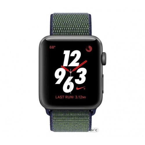 Apple Watch Series 3 Nike+ GPS + Cellular 38mm Space Gray Aluminum w. Midnight Fog Nike Sport (MQMD2)