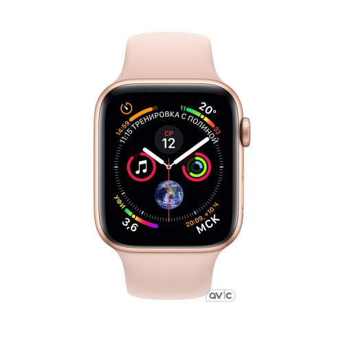 Apple Watch Series 4 (GPS) 44mm Gold Aluminum Case with Pink Sand Sport Band (MU6F2)