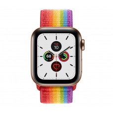 Apple Watch Series 5 (GPS+CELLULAR) 40mm Gold Stainless Steel Case with Sport Loop Pride