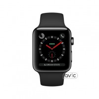 Apple Watch Series 3 (GPS+Cellular) 42mm Space Black Stainless Steel with Black Sport Band (MQM02)