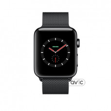 Apple Watch Series 3 (GPS+LTE) 42mm Space Black Stainless Steel Case with Space Black Milanese Loop (MR1V2)