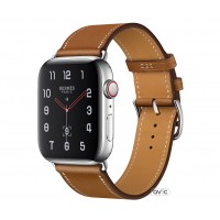 Apple Watch Hermes Series 4 (GPS + Cellular) 44mm Stainless Steel Case with Fauve Barenia Leather Single Tour (MU6V2)