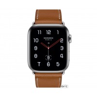 Apple Watch Hermes Series 4 (GPS + Cellular) 44mm Stainless Steel Case with Fauve Barenia Leather Single Tour (MU6V2)