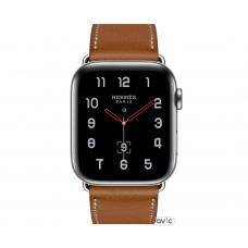 Apple Watch Hermes Series 4 (GPS + Cellular) 44mm Stainless Steel Case with Fauve Barenia Leather Single Tour (MU6V2)