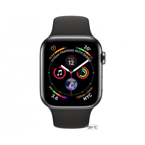 Apple Watch Series 4 (GPS + Cellular) 40mm Space Black Stainless Steel Case with Black Sport Band (MTUN2)