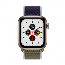 Apple Watch Series 5 (GPS+CELLULAR) 44mm Gold Stainless Steel Case with Sport Loop Khaki