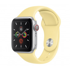 Apple Watch Series 5 (GPS+CELLULAR) 40mm Silver Aluminum Case with Sport Band Lemon Cream