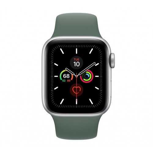 Apple Watch Series 5 (GPS+CELLULAR) 44mm Silver Aluminum Case with Sport Band Pine Green