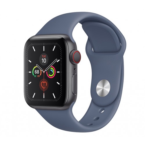 Apple Watch Series 5 (GPS+CELLULAR) 40mm Space Gray Aluminum Case with Sport Band Alaskan Blue