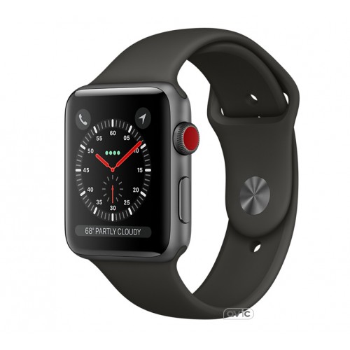 Apple Watch Series 3 (GPS + Cellular) 42mm Space Gray Aluminum w. Gray Sport B. (MR2X2)