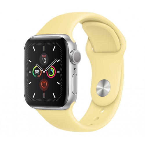 Apple Watch Series 5 (GPS) 40mm Silver Aluminum Case with Sport Band Lemon Cream