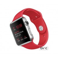 Apple Watch 42mm Stainless Steel Case with Red Sport Band (MLLE2)