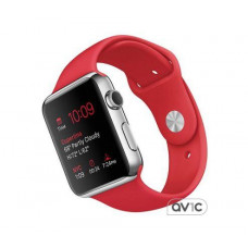 Apple Watch 42mm Stainless Steel Case with Red Sport Band (MLLE2)