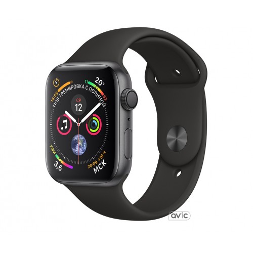 Apple Watch Series 4 (GPS) 44mm Space Gray Aluminum Case with Black Sport Band (MU6D2)