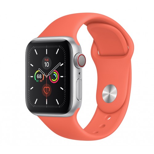 Apple Watch Series 5 (GPS+CELLULAR) 40mm Silver Aluminum Case with Sport Band Clementine