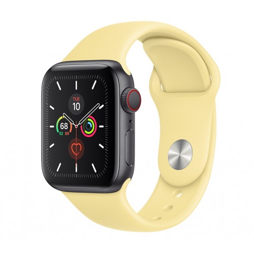 Apple Watch Series 5 (GPS+CELLULAR) 40mm Space Gray Aluminum Case with Sport Band Lemon Cream