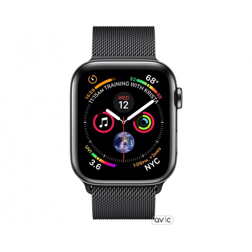 Apple Watch Series 4 (GPS + Cellular) 40mm Space Black Stainless Steel Case with Space Black Milanese Loop (MTUQ2)