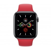 Apple Watch Series 5 (GPS+CELLULAR) 40mm Space Gray Aluminum Case with Sport Band Red