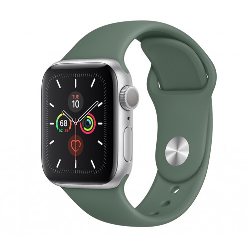 Apple Watch Series 5 (GPS) 44mm Silver Aluminum Case with Sport Band Pine Green