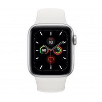 Apple Watch Series 5 GPS 40mm Silver Aluminum w. White b.- Silver Aluminum (MWV62)