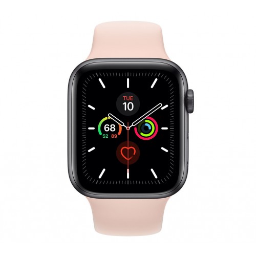 Apple Watch Series 5 (GPS+CELLULAR) 40mm Space Gray Aluminum Case with Sport Band Pink Sand