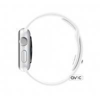 Apple Watch 38mm Stainless Steel Case with White Sport Band (MJ302)