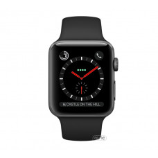 Apple Watch Series 3 (GPS + Cellular) 42mm Space Black Stainless Steel w. Black Sport B. (MQK92)
