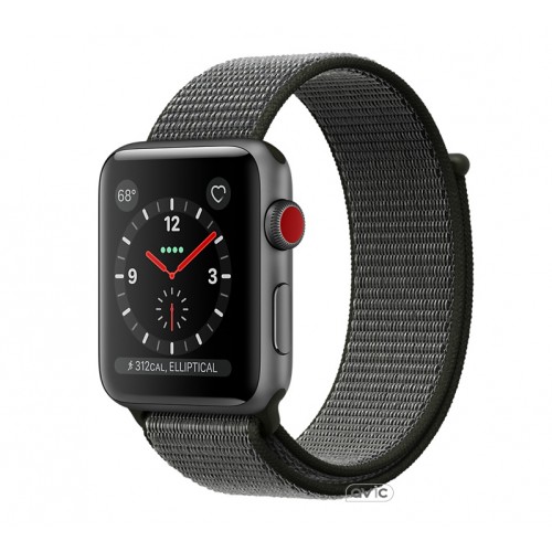 Apple Watch Series 3 GPS + Cellular 38mm Space Gray Aluminum w. Black Sport L. (MRQE2)