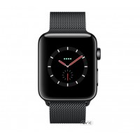Apple Watch Series 3 (GPS + Cellular) 38mm Space Black Stainless Steel w. Space Black Milanese L. (MR1H2)