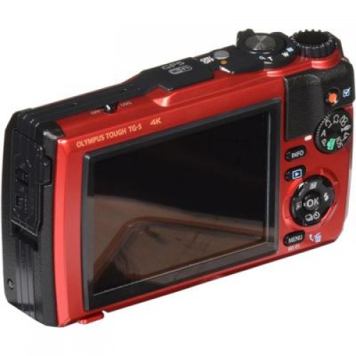 Фотоаппарат OLYMPUS TG-5 Red (Waterproof - 15m; GPS; 4K; Wi-Fi) + case (V104190RE010)