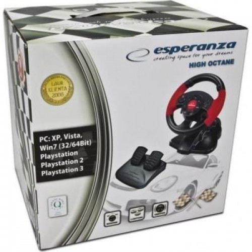 Руль Esperanza PC/PS1/PS2/PS3 Black-Red (EG103)