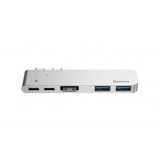 Адаптер Baseus Thunderbolt C-Dual Type-C to USB3.0/HDMI/Type-C Gray