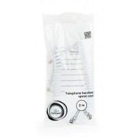 Кабель телефонный Cablexpert (TC4P4CS-2M-W) спиральный, CCS, 4P4C, 2м, белый